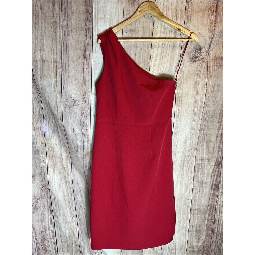 Womens Red Medium 6 Express Dress Casual Party One Shoulder Zip Pull Over ￼